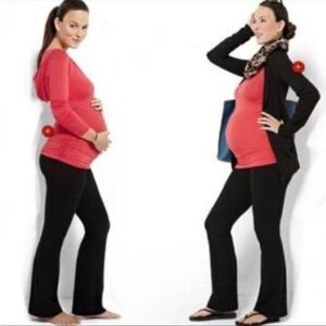 Liz Lange Maternity Black Straight Leg Under Belly Pants Size XL New